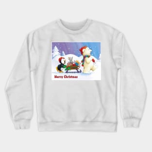 Merry Christmas Cute Cartoon Print Crewneck Sweatshirt